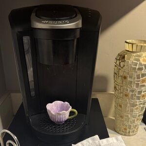 Keurig Black Coffee Maker with Silver Accents